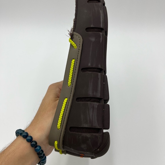 Swims Men's Olive Yellow Brown Boat Shoes - Picture 9 of 15